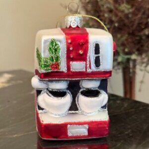 Cappuccino Machine Christmas Ornament Kurt Adler H7107  Glass NEW w/Tag MINT